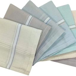 Bhagwati trader Cotton Premium Collection Handkerchiefs for Men (Light Colour) - Set of 6 ["Multicolor"] Handkerchief-image-49