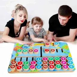 plus shine Wooden Math Calculation Board Numerical Maze Tracing Toy Calculator Board Puzzle Calculator Numerical Matching Board Early Educational Training Teaching Aids Toy BasicCalculator image 5