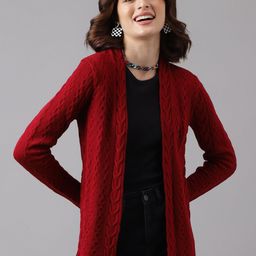 Latin Quarters Cable Knit Long Line Front Open Sweater-image-25