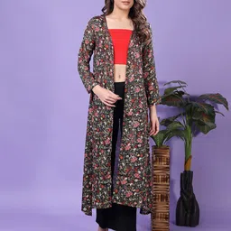 SCORPIUS Women Printed Longline Shrug-15