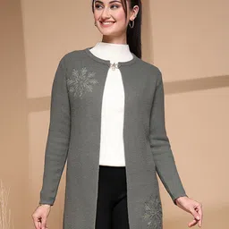 Juelle Tie-Up Neck Longline Open Front Shrug-18