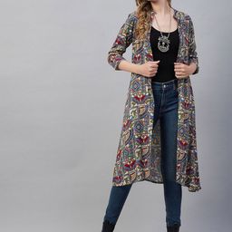 Azira Women  Printed Longline Shrug-10