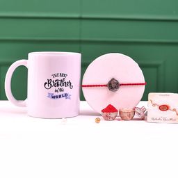 Voylla Set Of 2 Rakhi & Mug with Roli Chawal-image-0