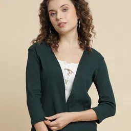 UnaOne Ribbed Open Front Pure Cotton Shrug-26
