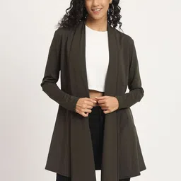 Beau Design Long Sleeves Asymmetric Open Front Shrug-32