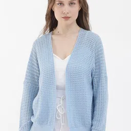 RAREISM Self Design Cotton Shrug-55