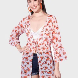 BUY NEW TREND Women Butterfly Printed Georgette Shrug-56