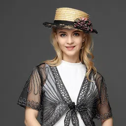 JC Collection Embroidered Sheer Crop Tie-Up Shrug-29