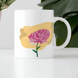 nestroots Rose & White Floral Printed Dishwasher Safe Stoneware Glossy Mug 350 ml-29