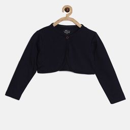Kryptic Girls Navy Blue Cotton Crop Shrug-image-44
