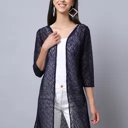 Rute Women Navy Blue Bohemian Shrug-image-77