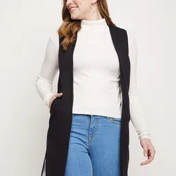BRINNS Women Sleeveless Longline Open Front Shrug-image-94
