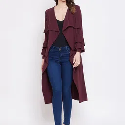 Hypernation Women Pure Cotton Solid Longline Shrug-image-42