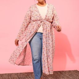 CURVY STREET Women Printed Longline Tie-Up Shrug-57