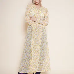 VESTIDO MODAS Floral Printed Front Open Longline Shrug-4