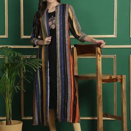 Grancy Ethnic Cotton Longline Shrug-image-74