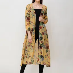 MINOS Floral Printed Sheer Longline Open Front Shrug-7