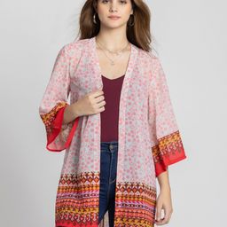 SHAYE Floral Printed Open Front Shrug-15