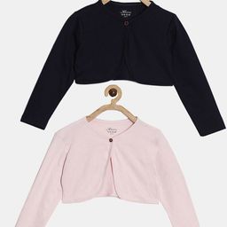 Kryptic Girls Pack Of 2 Crop Pure Cotton Open Front Shrug-image-36