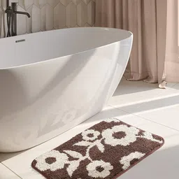 OBSESSIONS Brown & Off-White 1400 GSM Anti-Skid Bath Rug-13