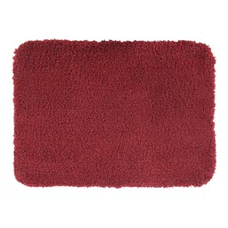 OBSESSIONS Red Solid Diana Anti-Skid Bath Rug-14