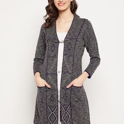 Zigo WomenPrinted Longline Wool Sweater-image-58