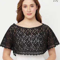 Espresso Women Crop Waterfall Shrug-46