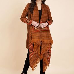 Zamour Women Striped Open Front Shrug-39