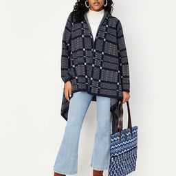 max Ethnic Printed Acrylic Open Front Longline Shrug-3