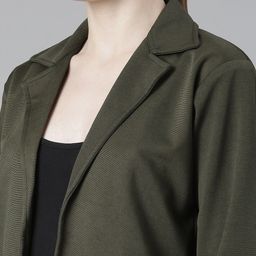 SHOWOFF Notched Lapel Collar Cotton Open Front Shrug image 5