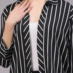 Style Quotient Striped Open Front Shrug image 5