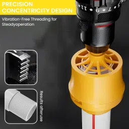 serplex Pipe Threader Tool Kit with 3 Dies PVC Pipe Attachment Die Handle image 5