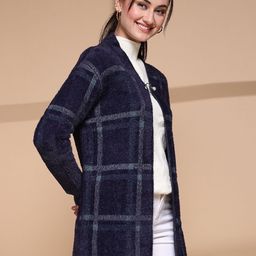 Juelle Checked Longline Open Front Shrug image 2