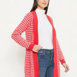 CREATIVE LINE Self Design Woollen Open Front Longline Shrug image 4