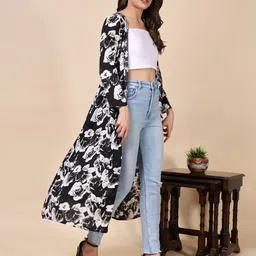 SCORPIUS Floral Printed Longline Shrug image 4
