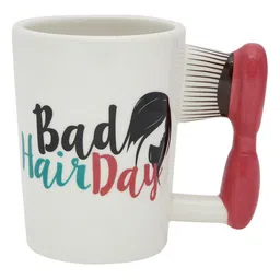 BonZeaL White & Red Solid Ceramic Matte Mugs-10