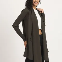 Beau Design Long Sleeves Asymmetric Open Front Shrug image 4