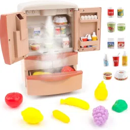 Refrigerator Fridge with Ice Dispenser for Kids Playset Kitchen Appliances Toys-11