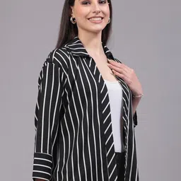 Style Quotient Striped Open Front Shrug image 3
