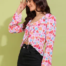 DODO & MOA Conversational Printed Tie-Up Shrug image 3