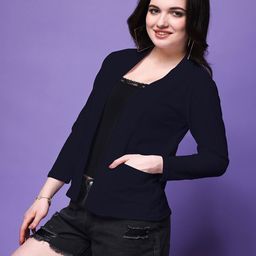 SWIFTLY Shawl Collar Pure Cotton Open Front Shrug image 4