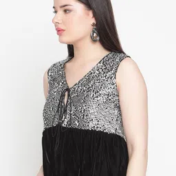 Amagyaa Self Design Embellished Tie-Up Shrug image 2
