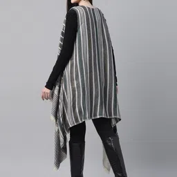 Taurus Striped Acrylic Longline Open Front Shrug image 2