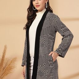 Juelle Abstract Printed Longline Open Front Shrug image 4