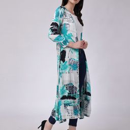 SCORPIUS Abstract Printed Chiffon Longline Shrug image 5