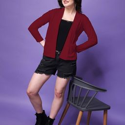 SWIFTLY Shawl Collar Pure Cotton Open Front Shrug image 5