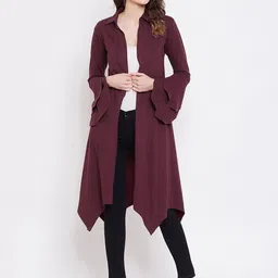 Hypernation Front Open Asymmetric Cotton Longline Shrug image 4