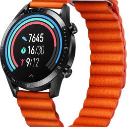 ACM Leather Watch Strap for Pa Maxima Max Pro X5 Smartwatch Belt Orange Smart Watch Strap image 2
