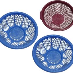Plastic Stoarge Basket pack of 3 Multicolor Plastic_Mk33 Storage Basket-image-105