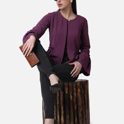 Popwings Long Sleeves Front Open Button Closure Shrug image 2